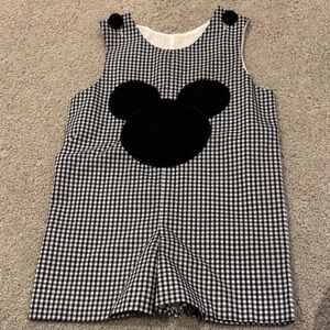 Black & White Gingham Kids One-Piece Bodysuit with Appliqué